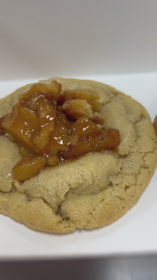 Cheesecake Stuffed Cookie-Peach Cobbler